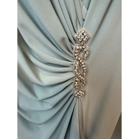 Ursula Of Switzerland Dress Formal Ocean Blue Sz 6 Sleeveless Ruffle USA - Picture 2 of 5